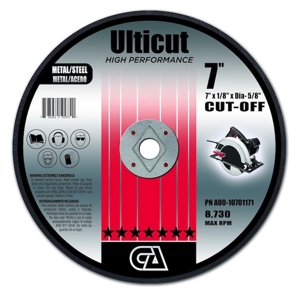 Continental Abrasives 7" x 1/8" x 5/8-DIA Ulticut Abrasive Circular Saw Blade AU0-10701171 - main